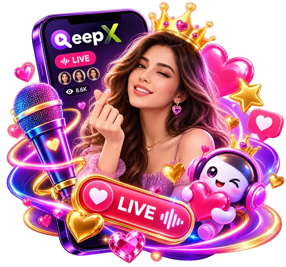 QeepX creator live with her audience, earning from gifts